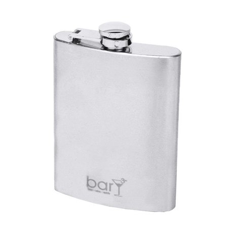 BARY3 8 oz Silver Stainless Steel Flask BAR-0137